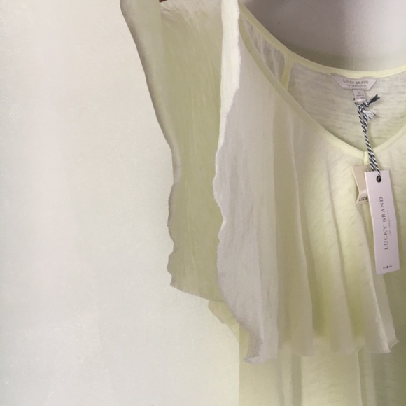 • SOLD // lucky brand pastel burnout ruffle draped tee • - Picture 5 of 8